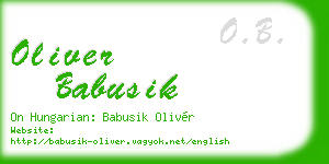 oliver babusik business card