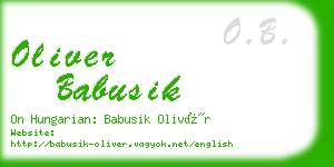 oliver babusik business card